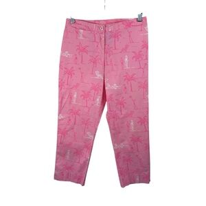 Lilly Pulitzer Vintage‎ Pink Tropical Print Pants, Size 2 Petite